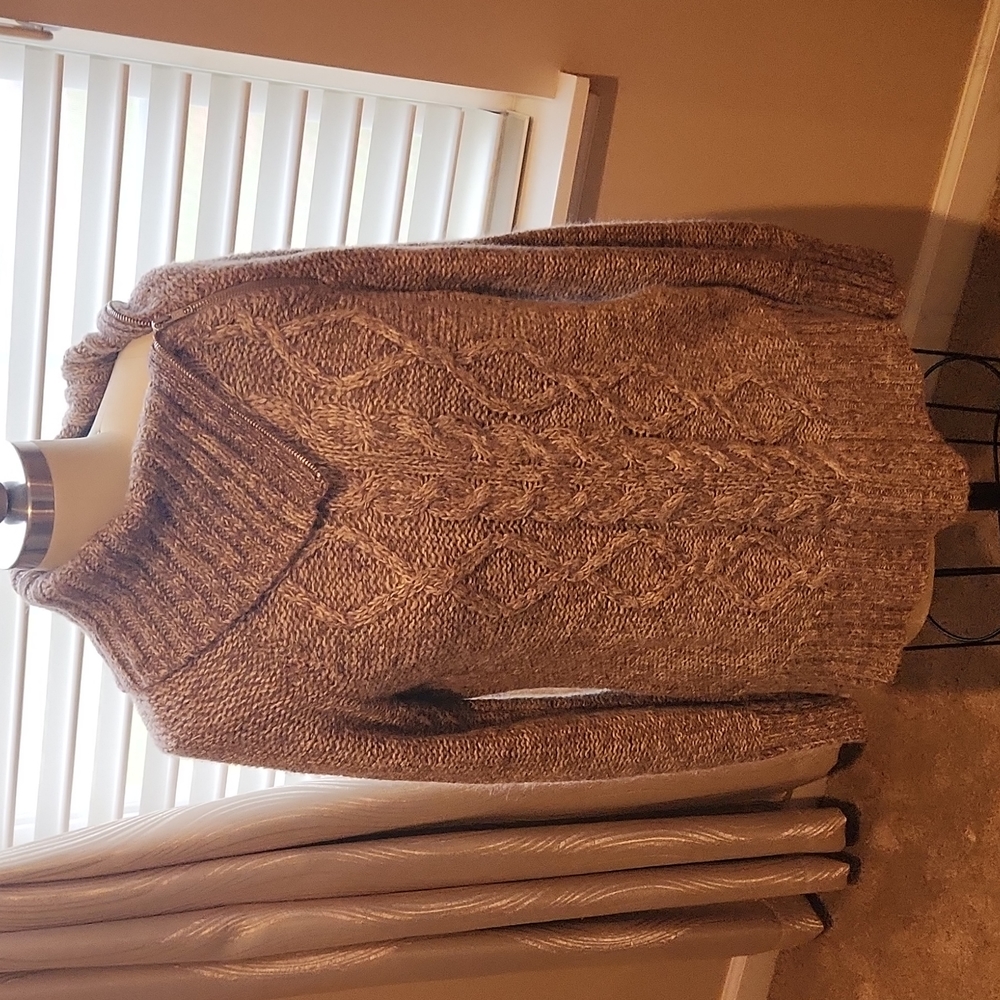 Old Navy Tunic Cowl/Zipper Neck Sweater